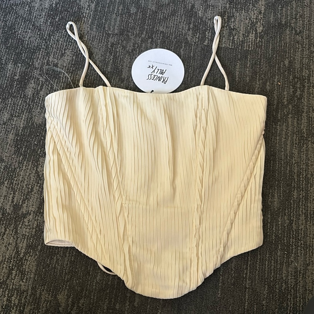 Princess Polly, corset top, beige/yellow, size 6